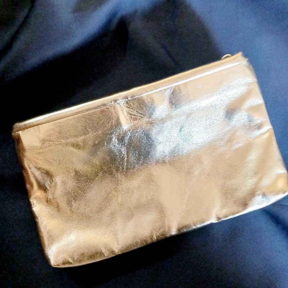 NWOT Gold Leather Clutch